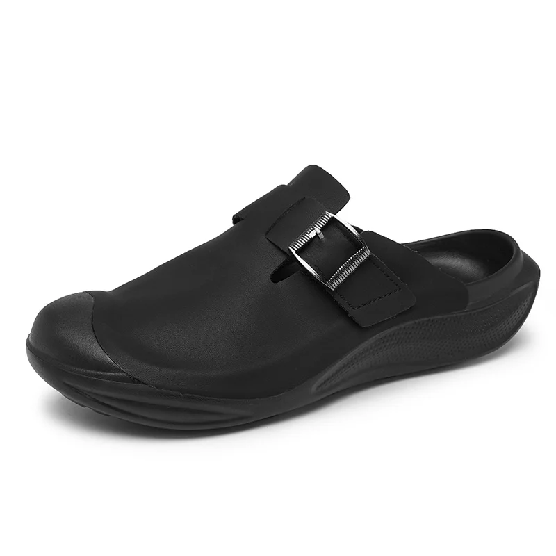 Baotou-Demi-Pantoufles d'Été pour Homme, Chaussures de Plage à la Mode, Semelle ChimSoft, Sandales Respirantes