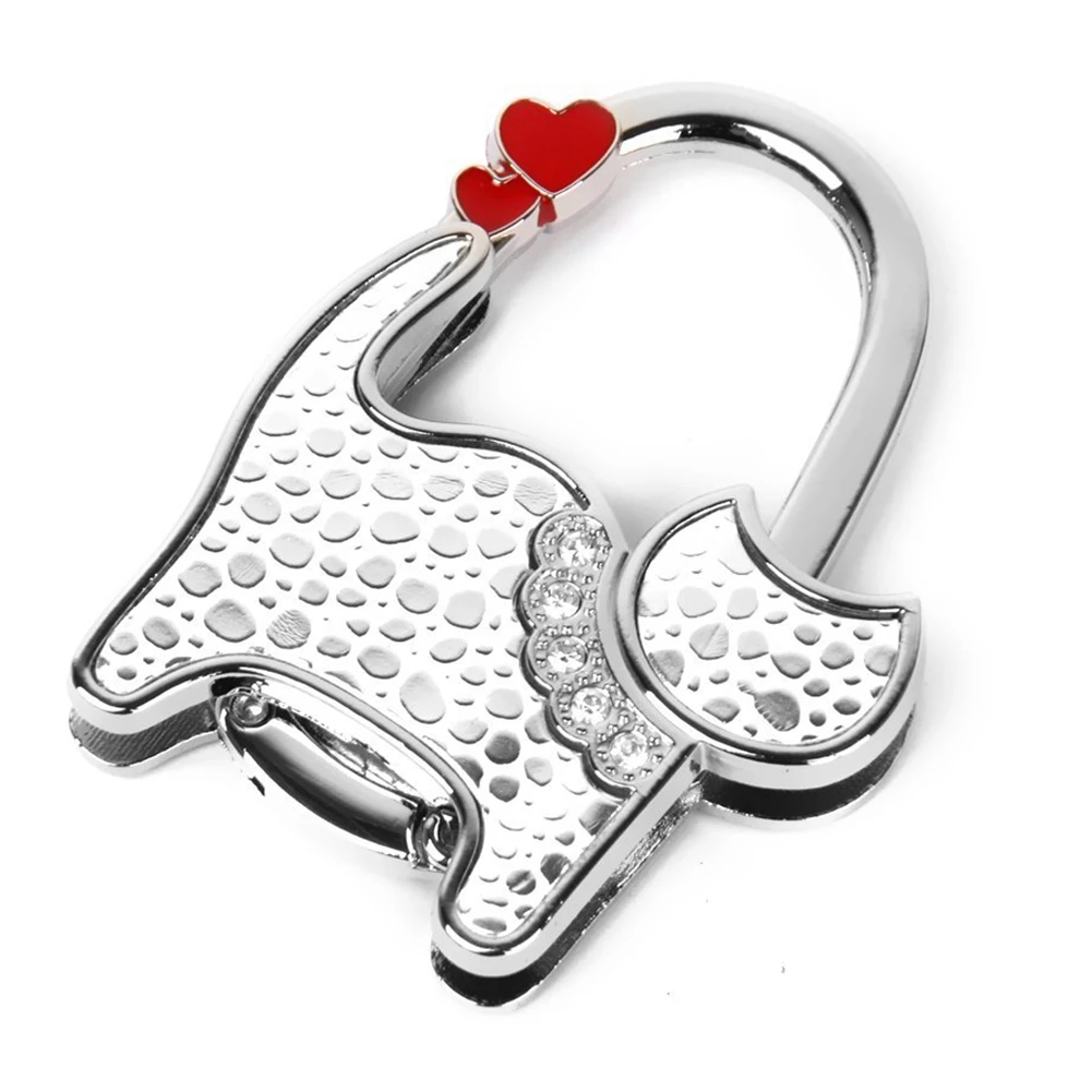 

KYCOR-2 шт. Складной крючок для сумки Противоскользящая резиновая основа Черный кот в форме мультфильма и кошки Белый