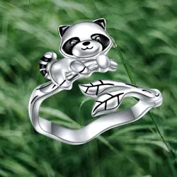 Cute and Creative Raccoon Animal Ring, Party Jewelry, Great Christmas Halloween Thanksgiving Day Gift, Valentine's Day Gift