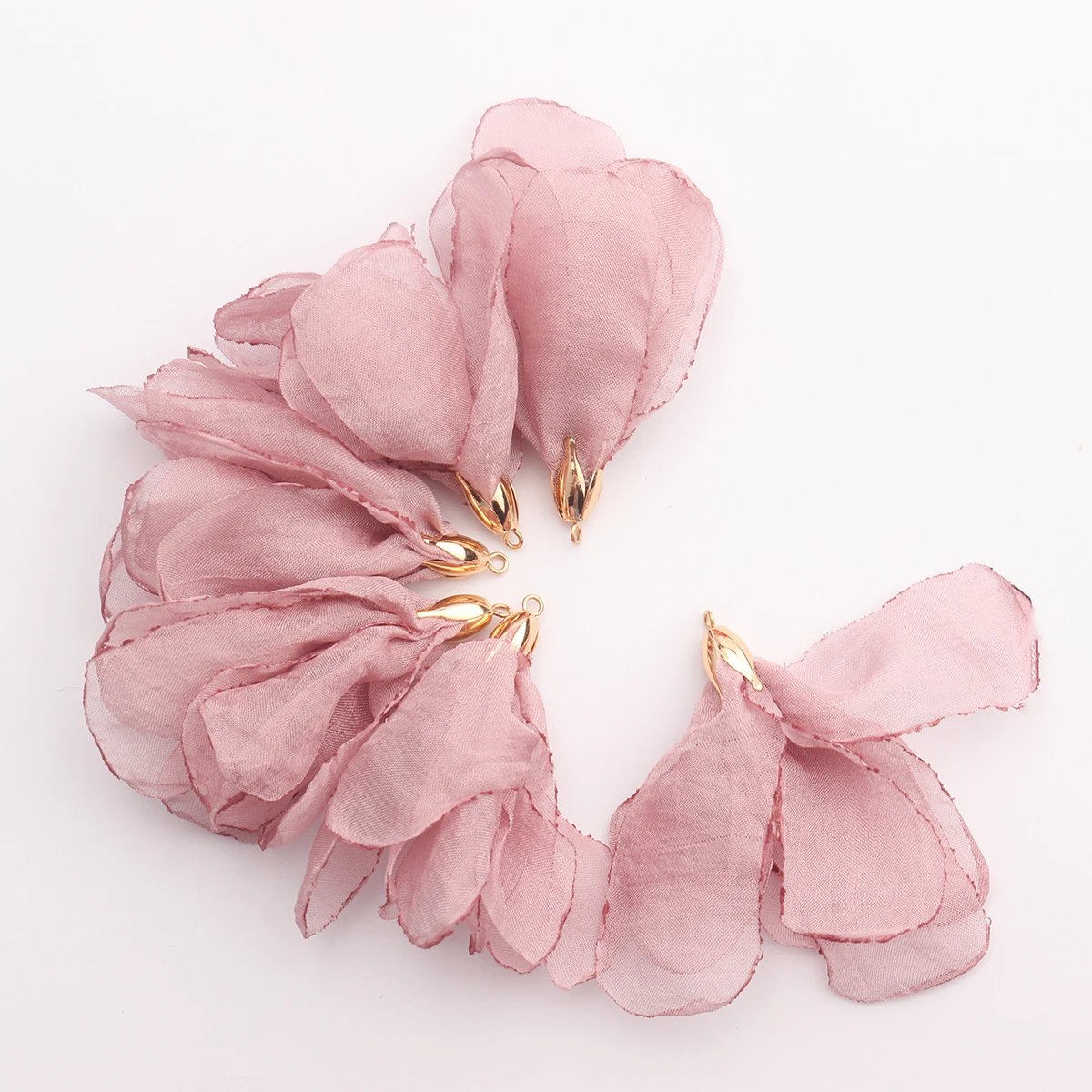 aassoonas, 10 Stück/Lot, F135, Schmuckherstellung, Schmuckzubehör, handgefertigte Accessoires, Anhänger, Kupfermetall, Blumenform, DIY-Ohrringe – Detail 2