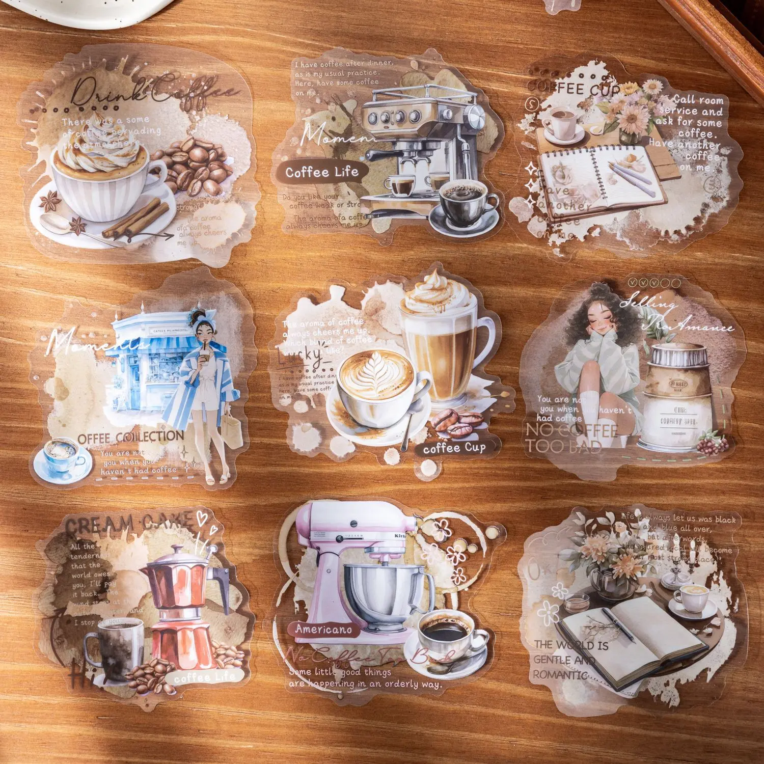 10pcs/1lot Kawaii Stationery Stickers Coffee of the Day Junk Journaling Decorative Mobile Scrapbooking for stickers Scrapbook