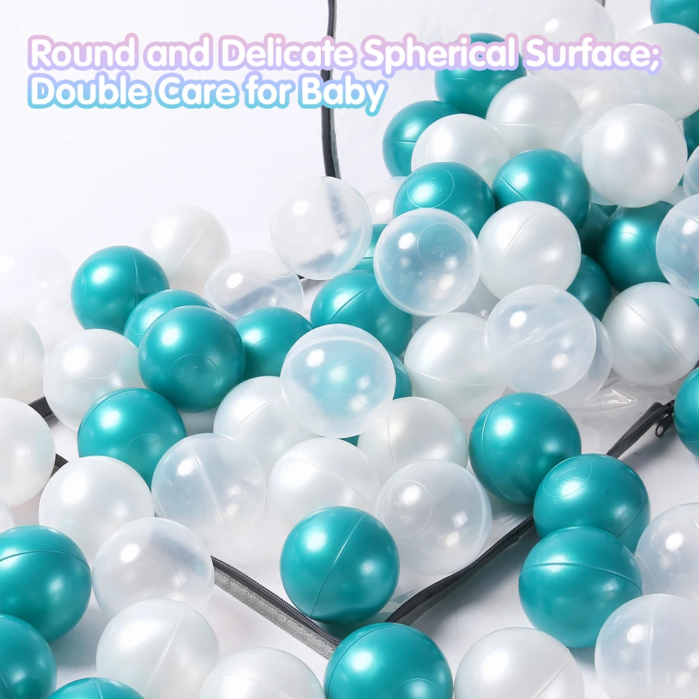 

5.5cm 100pcs Plastic Ball Pit Balls Thicken Crush Proof Ball Multicolor for Kids Play Tent with Mesh Bag Toy Balls