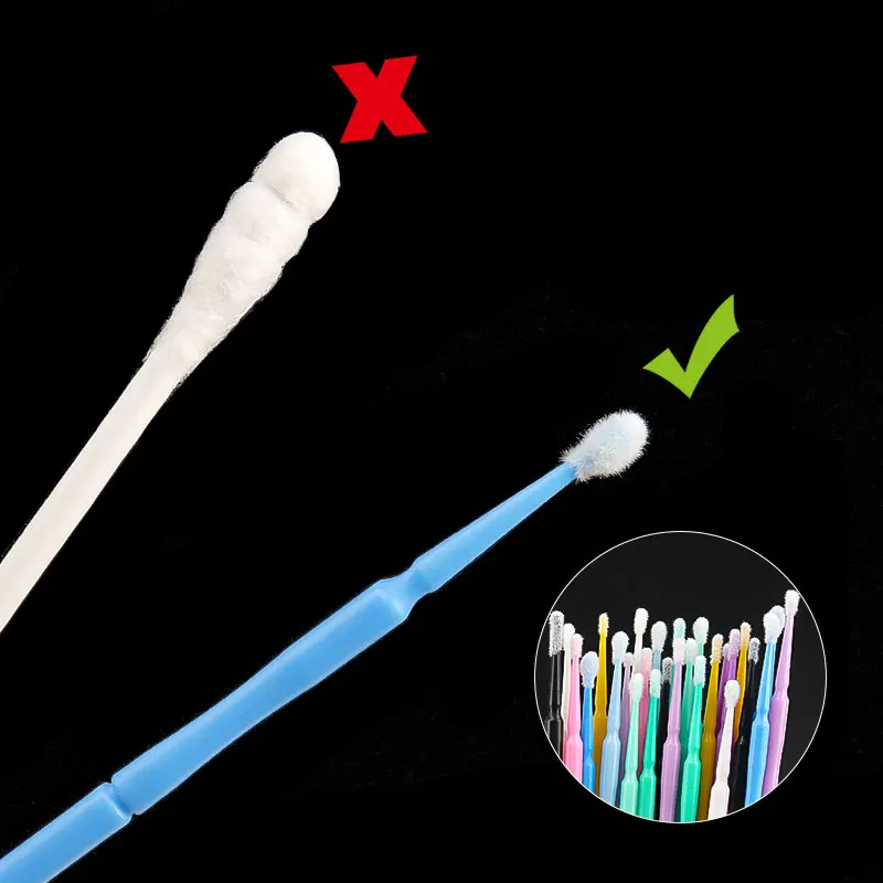 100PCS/Bag Bamboo Eyelash Extension Cleaning Swabs Lash Lift Glue Remover Applicators Microblade Makeup Micro Brushes Tools
