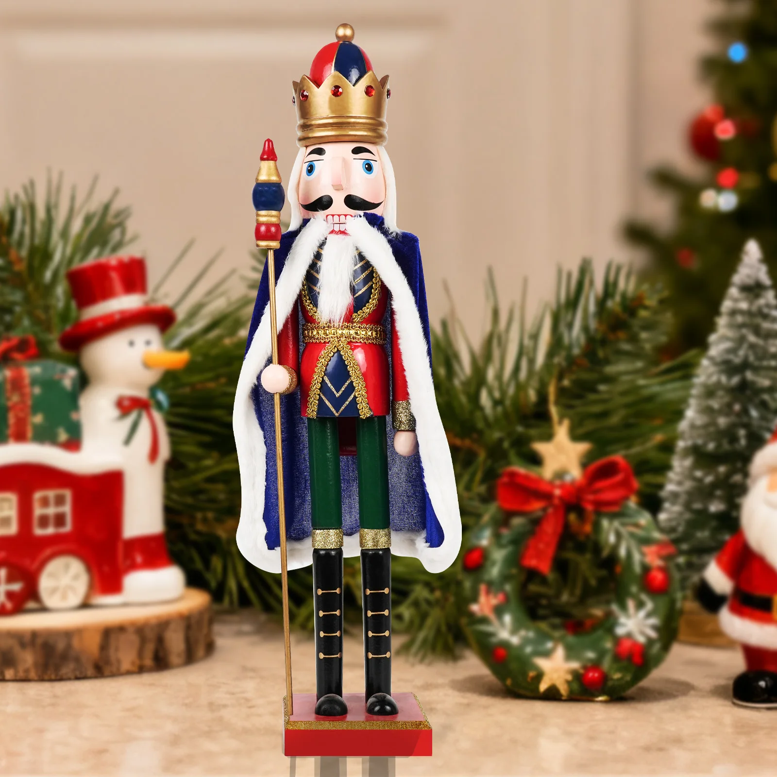 

The Perfect Christmas Stocking Stuffer Cute Nutcracker Soldier Doll, Handmade Wooden Craft & Office Desk Figurine for Men, Wome