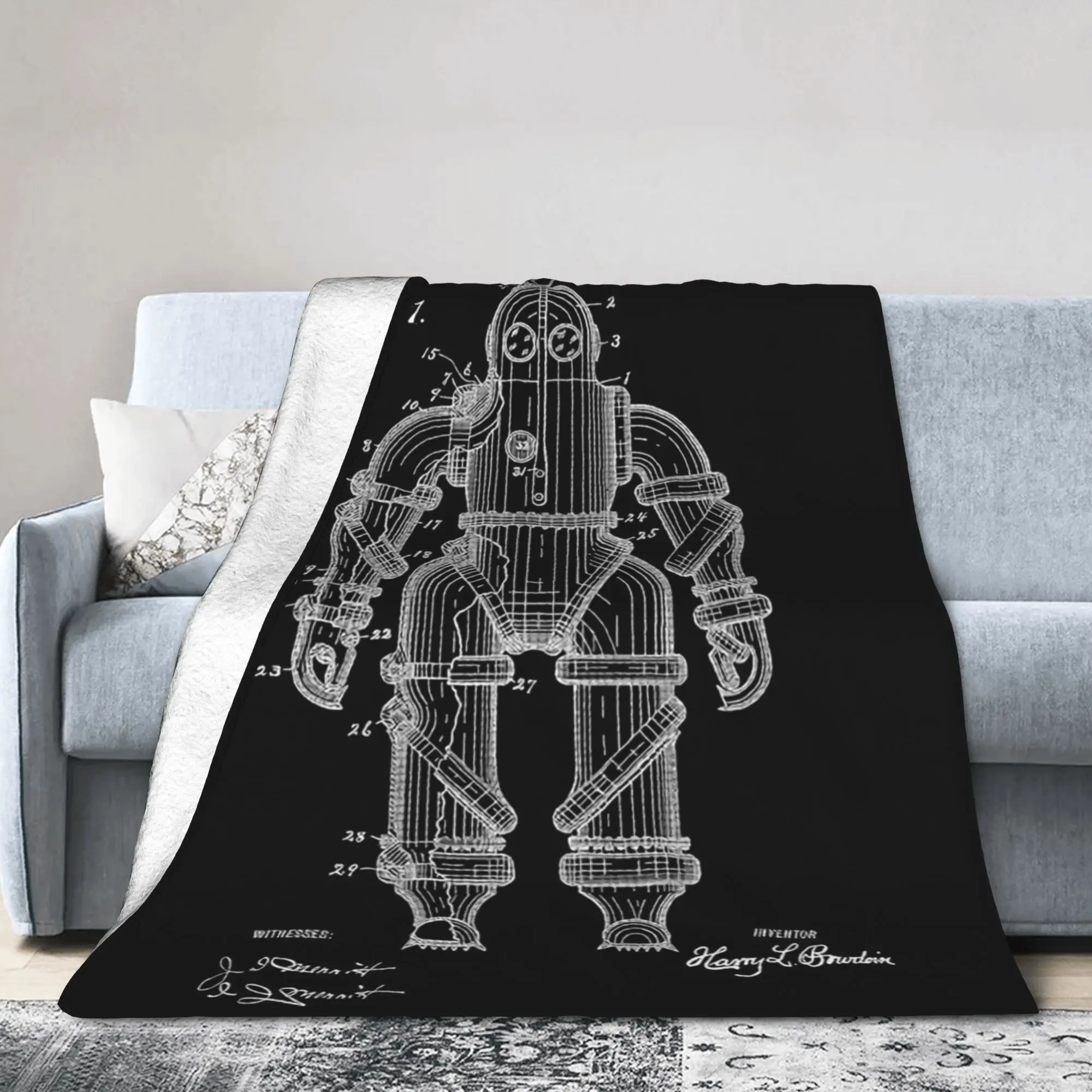 Custom Sofa Fleece Submarine Armor Scuba Diving Auit Throw Blanket Warm Flannel Diver Blankets for Bedding Home Sofa Bedspreads