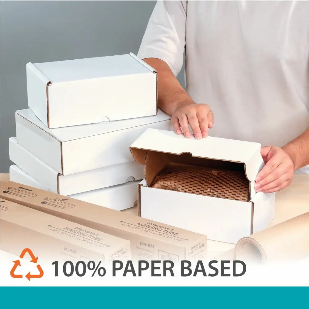 Pen+Gear Side-Loading Shipping Box, 9 in. L x 12 in. W x 3 in. H, White, 30-Count Case