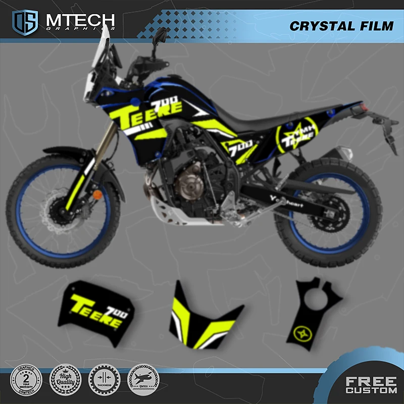 DSMTECH Custom Motorcycle Graphics Enduro Decals Stickers Kits For YAMAHA TENERE T700 2018 2019 2020 2021 2022 2023 001