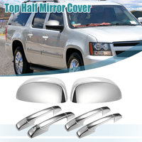 UXCELL  1 Set Car Exterior Chrome Plated Half Mirror Covers Handle Cover Cap Overlay for GMC Sierra 3500 HD 2007-2014