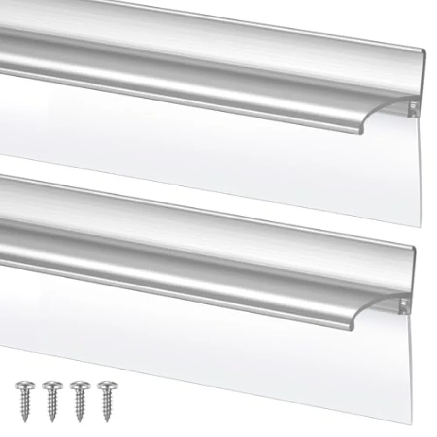 

Chrome Framed Shower Door Replacement Drip Rail with Vinyl Sweep Shower Door Water Deflector with Bottom Seal Applied Mounting