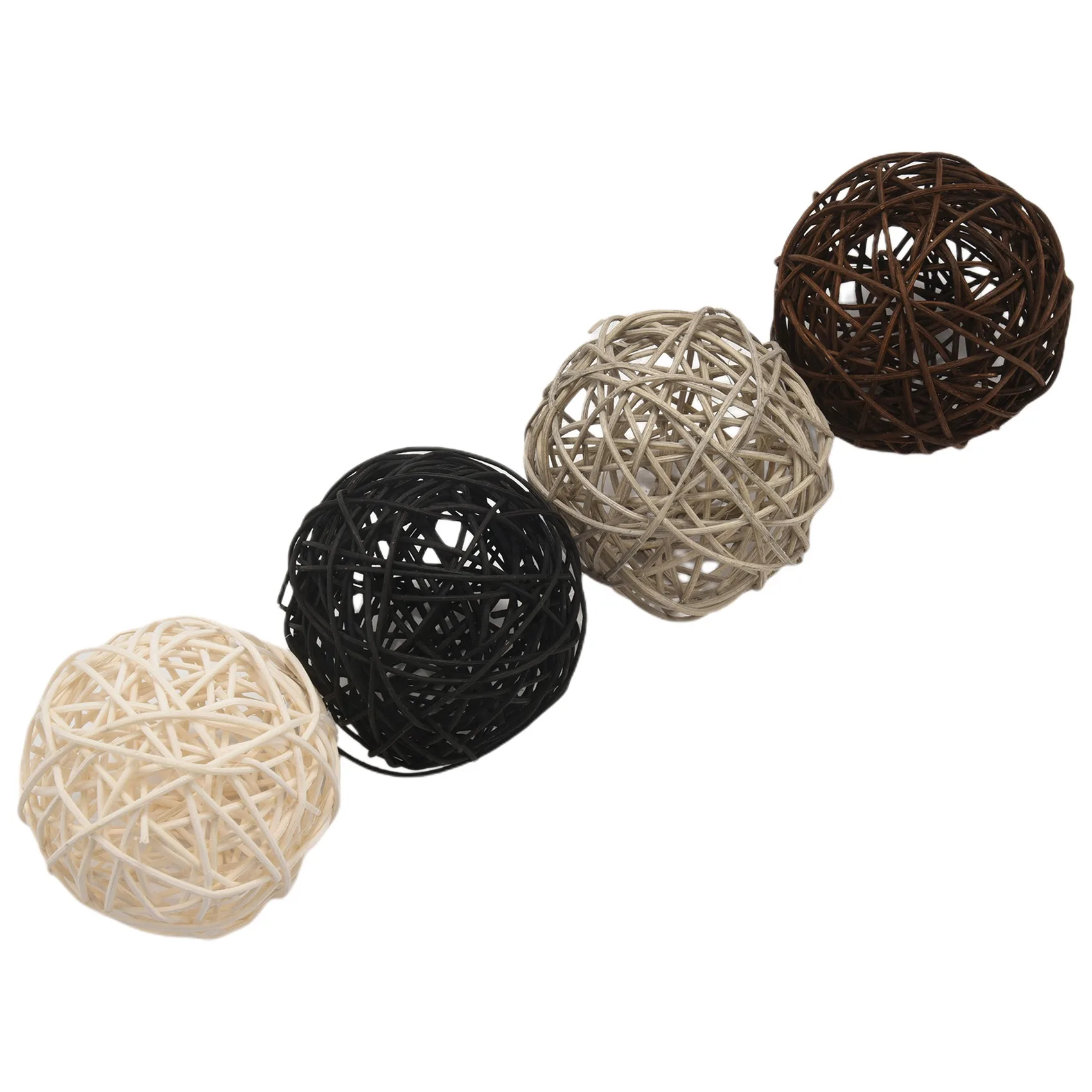 12-Pack Large Rattan Balls - Decorative Balls for Bowls, Vase Filler, Coffee Table Decor, Wedding Party Decoration