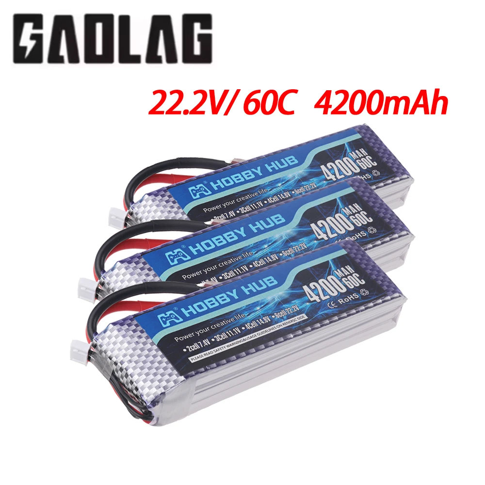 

6S 22.2V 4200mAh 60C LiPo Battery XT60 Plug For FPV Racing Drone Quadcopter