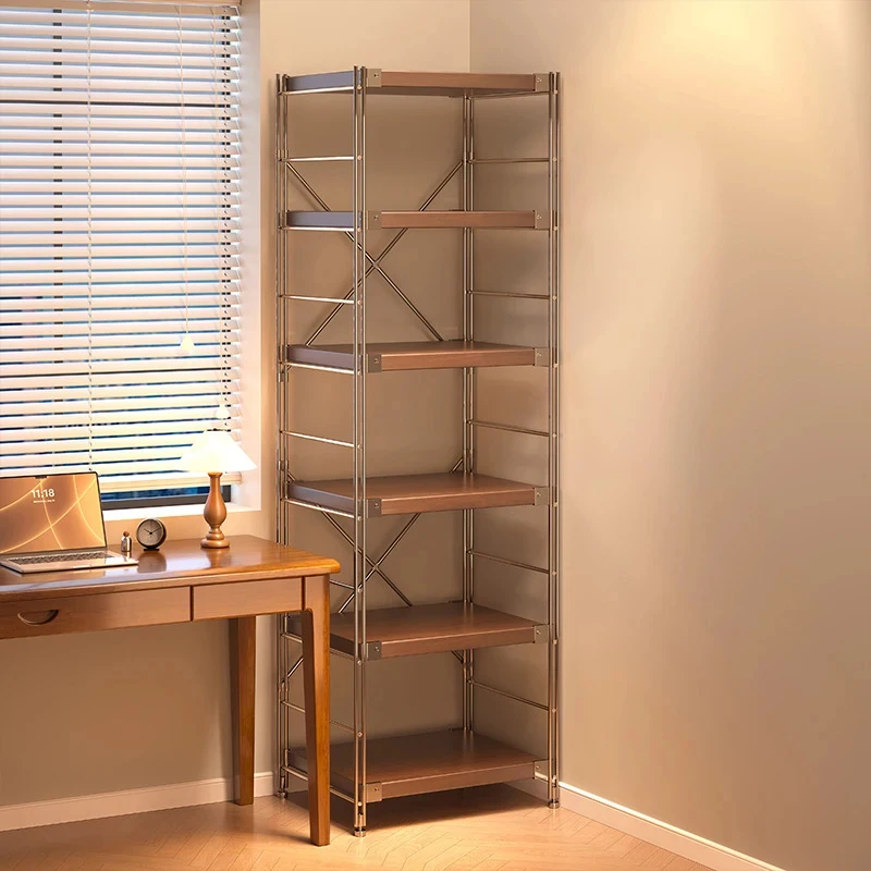 custom.Factory Custom Aluminum Frame Wood Panel Display Shelf Space Saving Storage Stand Metal Frame Kitchen Living Room Organiz
