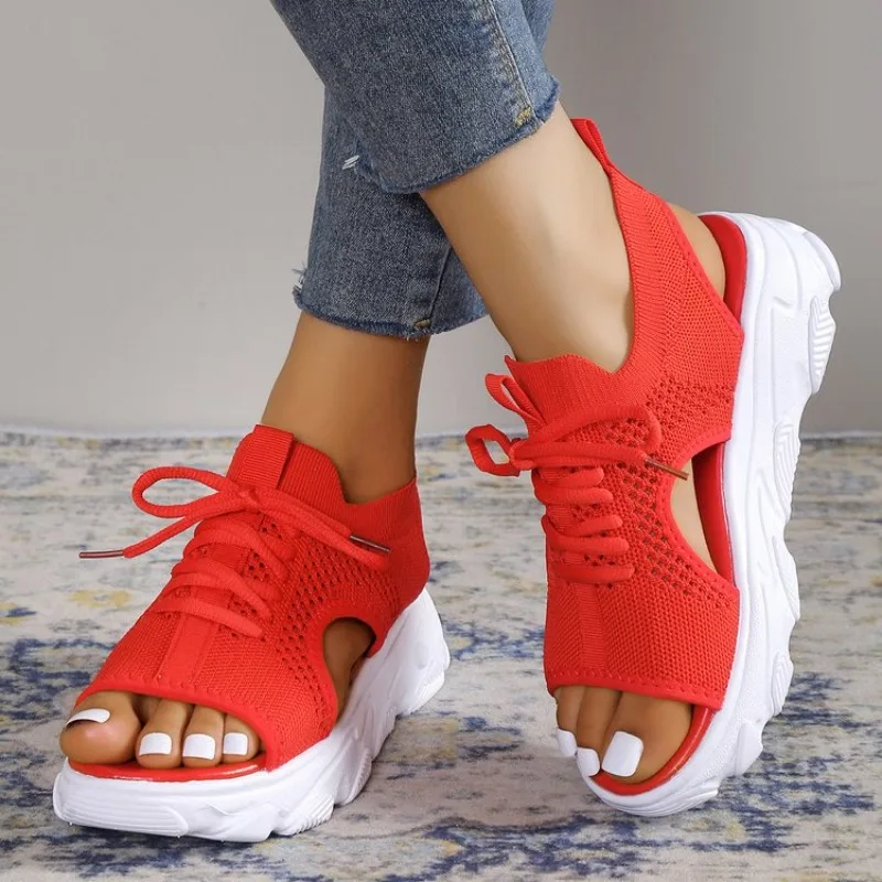 Women Sandals 2026 Summer New Fashion Comfortable Platform Sandals Peep Toe Design Versatile Casual Slingback Female Shoes - view 4