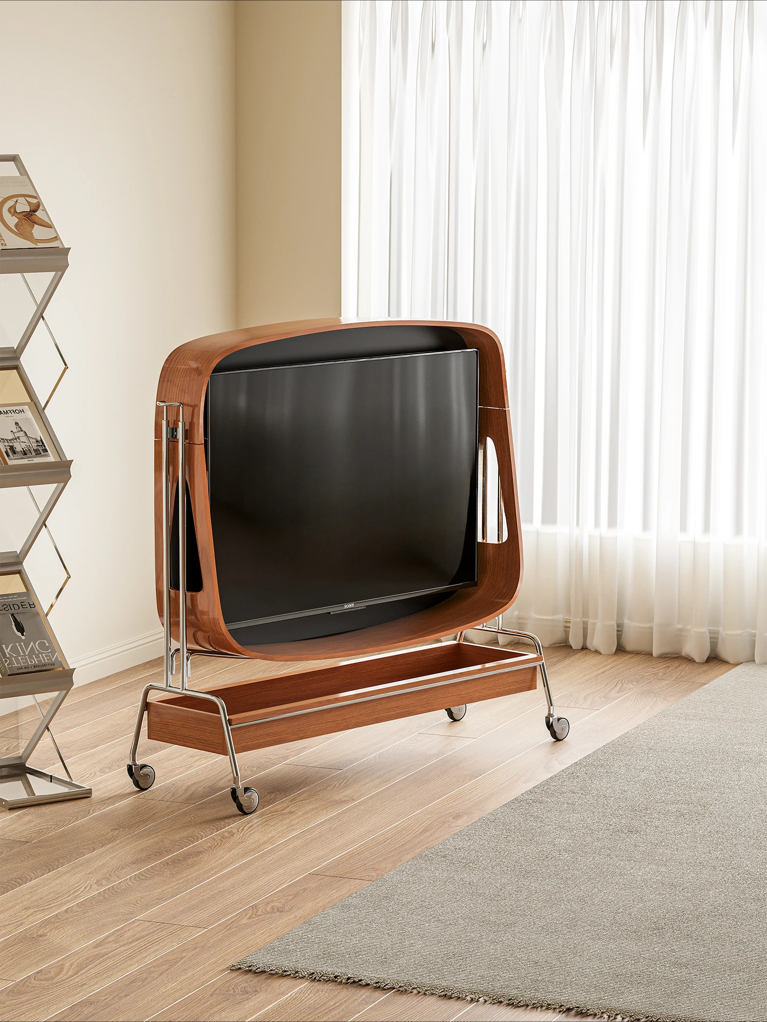 Retro Solid Wood Simplicity TV Stand Removable TV Stand