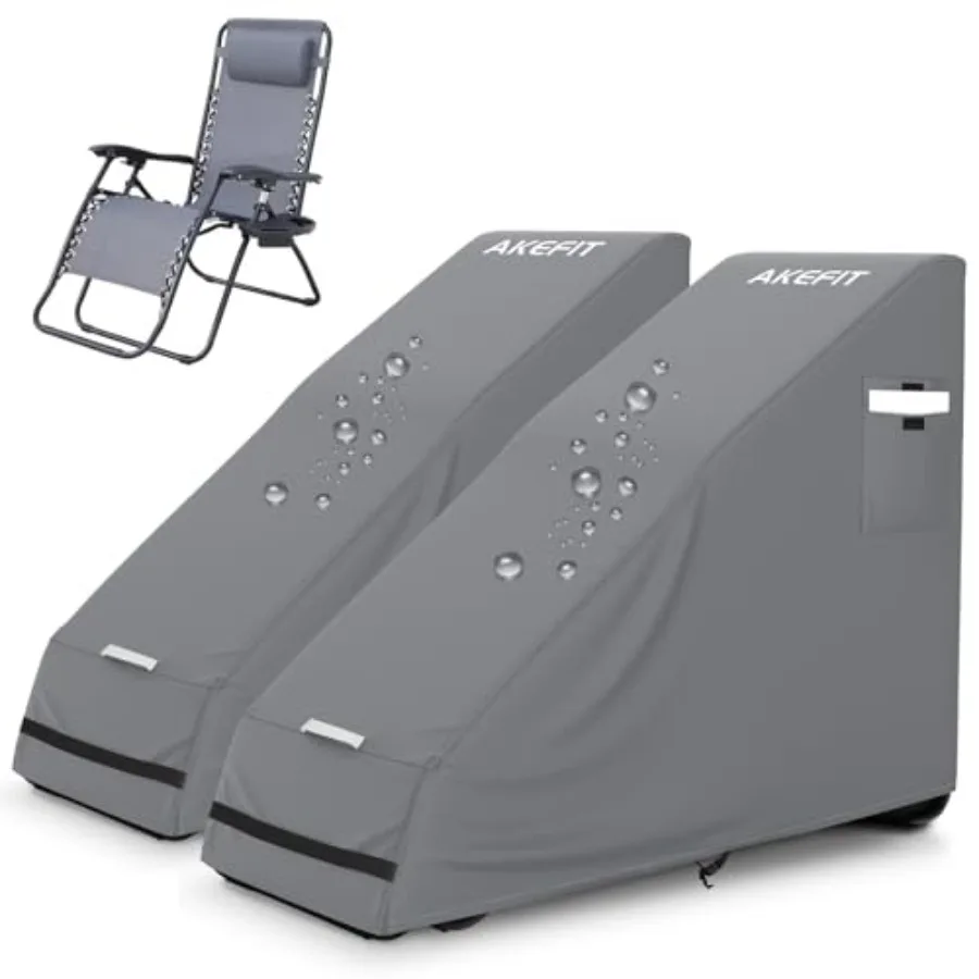 2 Fundas para Silla de Gravedad Cero, Impermeables, Plegables, con Bolsa de Almacenamiento, Resistentes a los Rayos UV y al Polvo, Compatibles con la Mayoría de las Sillas Plegables