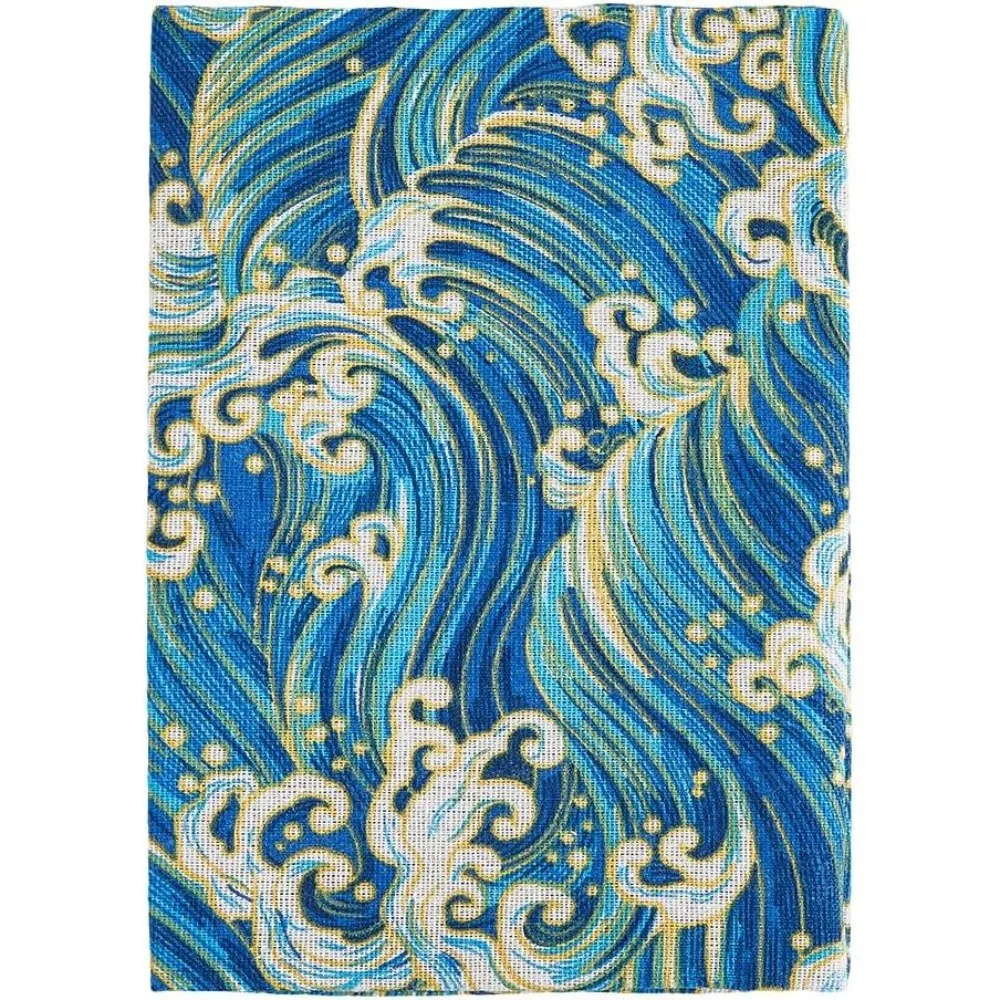 Book Cover Sleeve A5 Book Sleeve Washable Paperback Book Protector with Wave Sky Blue Book Cover Fabric Novel Book Sleeve