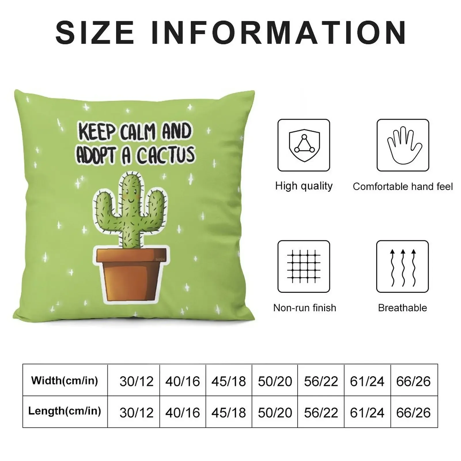 Keep calm and adopt a cactus Throw Pillow Cushions Pillow Case christmas pillowcases pillow cover christmas