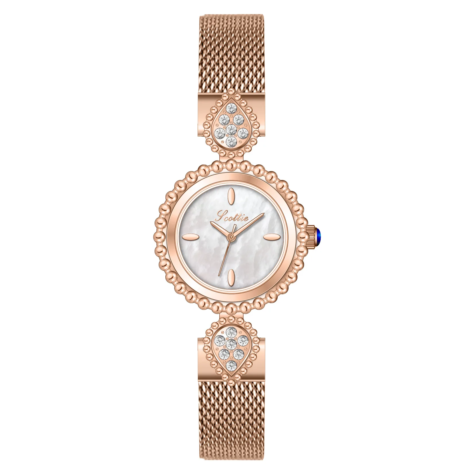 

Женские часы, маленький циферблат, модные часы с сетчатым ремнем и бриллиантами