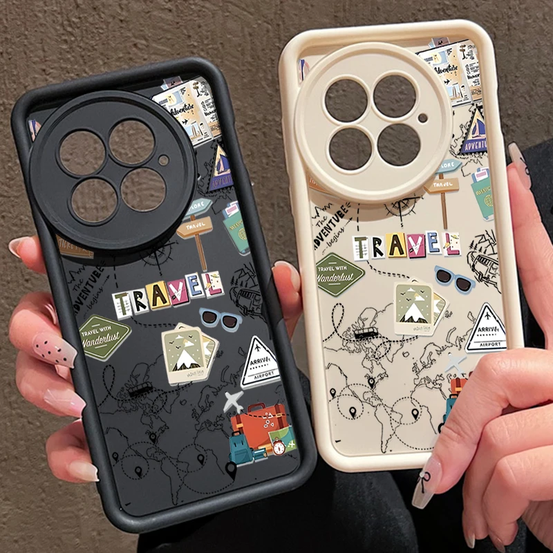 Reisekarte gemusterte weiche TPU-Hülle für OnePlus 13T 13R 12R 11R 13 12 5G stoßfeste Silikon-Telefonabdeckung für OnePlus Ace 5 3 2