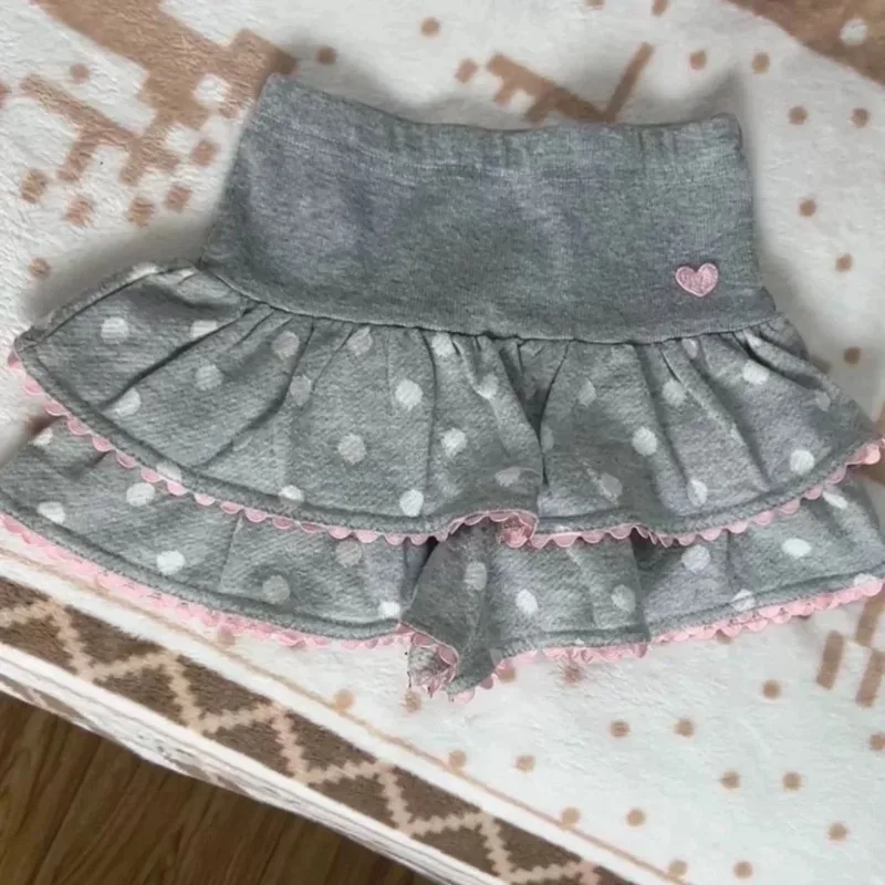 

Summer All-match Print O-neck T-shirts+ Y2k Cute Embroidered Wave Point Cake Skirts Two Piece Sets 2025 Fashion New