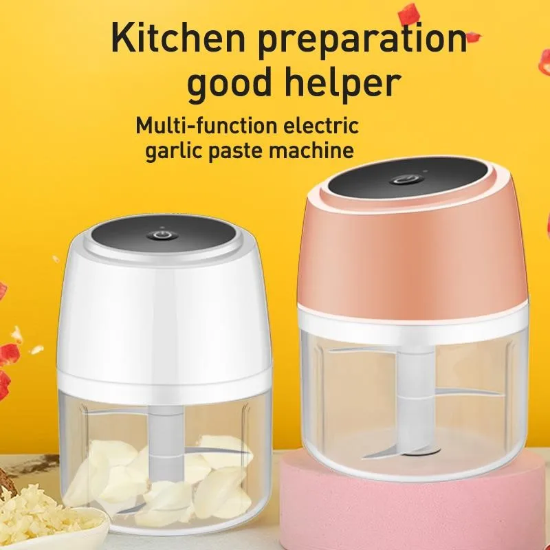 Electric Garlic Masher Wireless Kitchen Chopper Meat Spice Grinder Mini Garlic Vegetable Chopper USB Charging Food Processor