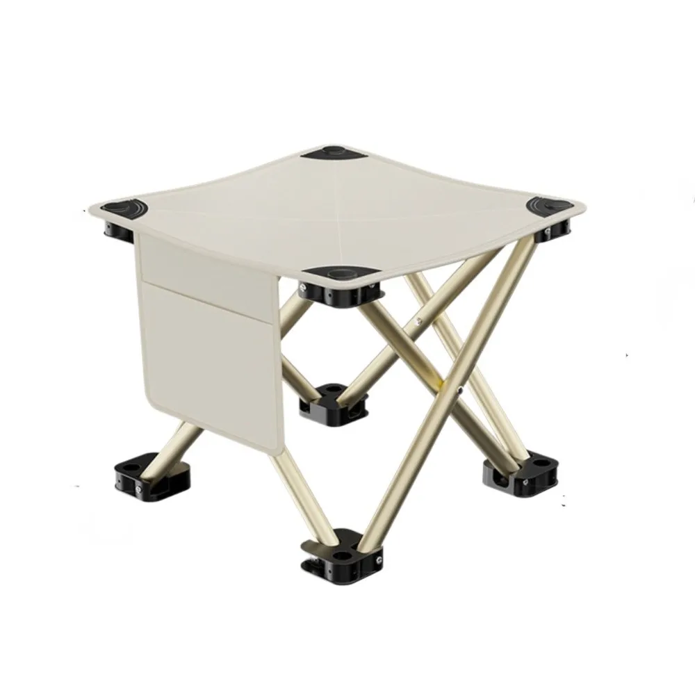 مقعد تخييم كبير الحجم قابل للطي وحامل عالي وخفيف الوزن ومحمول وجيب جانبي مع حقيبة حمل كرسي خارجي #1