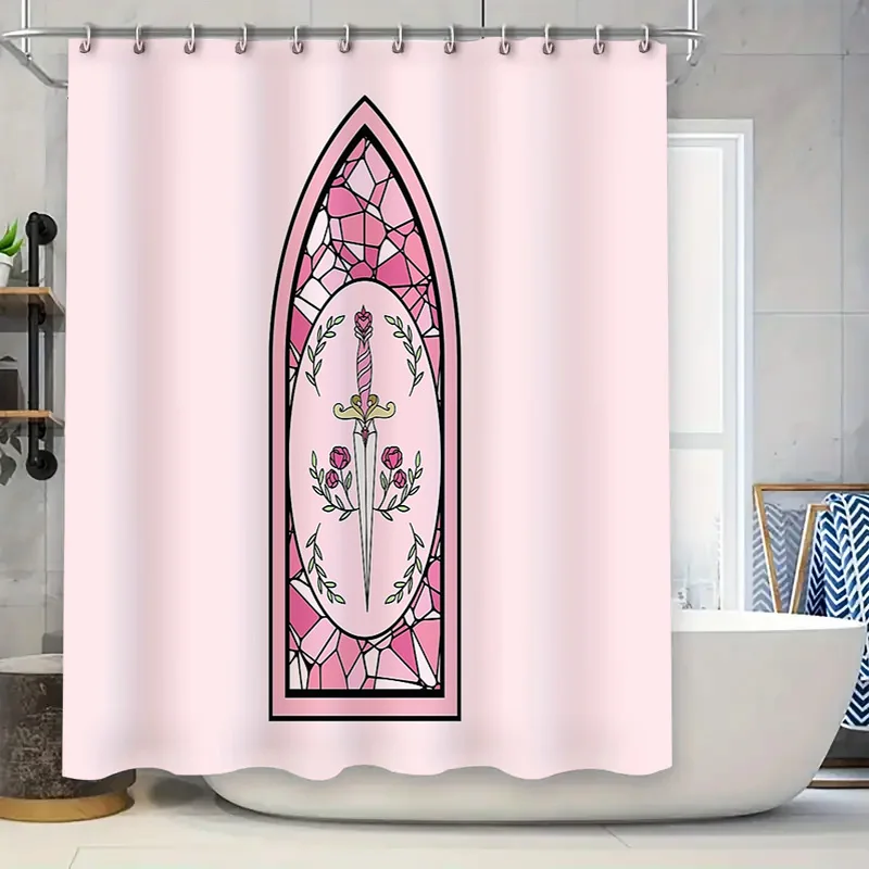 

Gothic Rose Shower Curtain Dark Academia Floral Decor Vintage Aesthetic Bathroom Set Home Decor Wall Hanging Tapestry Room Divid