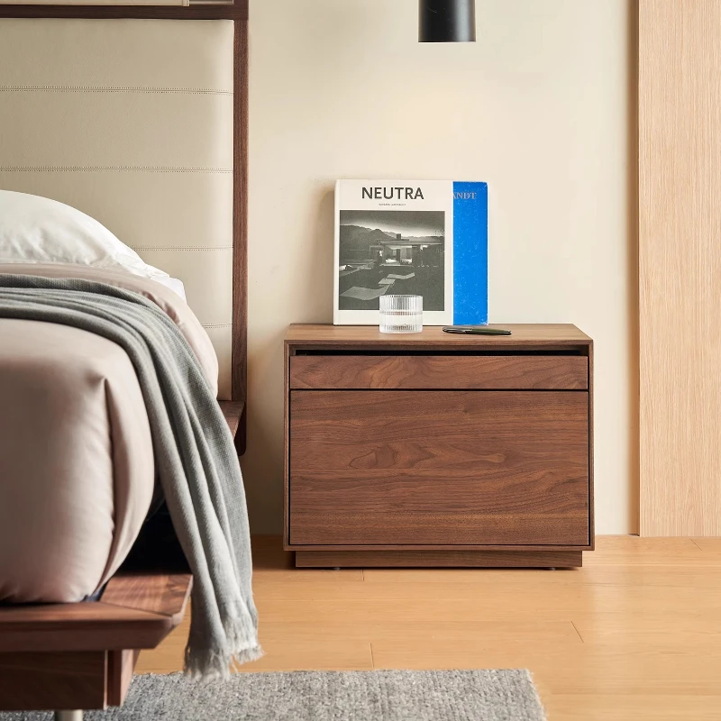 

Solid wood bedside cabinet North American black walnut bedroom storage cabinet