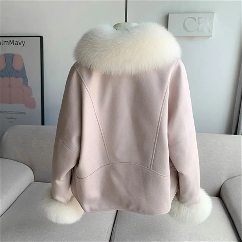 Manteau de fourrure de torche d'imitation pour femmes, vêtements courts, parkas d'hiver, mode ample, veste de fourrure à manches longues, peluche féminine, nouveau, T793