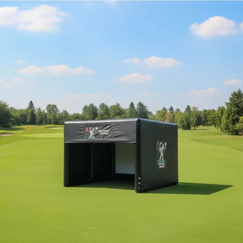 

Mobile Inflatable Golf Simulator Enclosure with Hitting Screen Inflatable Golf Driving Simulator Tent for Sale