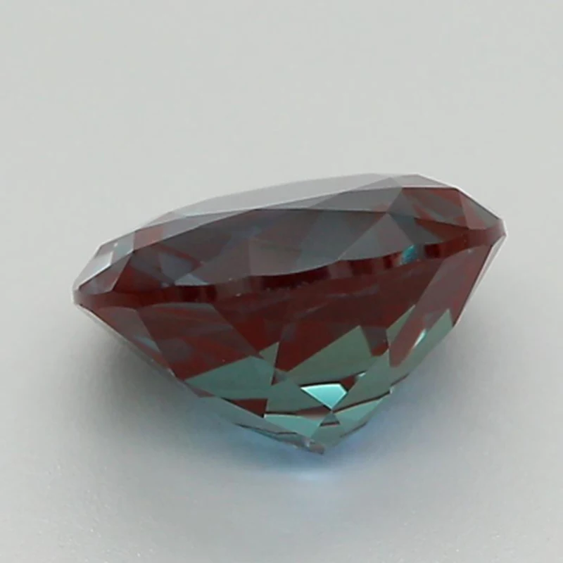 مختبر نمت الكسندريت حجر اكسيد الالمونيوم الاصطناعي قطع مستديرة تغيير من الأخضر إلى الأرجواني جودة عالية تحديد شهادة AGL