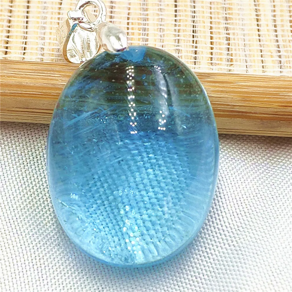 

Подлинное натуральное ожерелье с подвеской из голубого топаза, ювелирное украшение для женщин и мужчин, целебный овальный камень, ожерелье с топазом в форме капли, подарок, класс ААААА