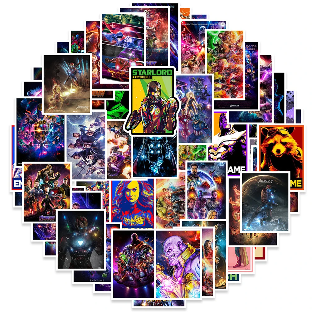 

10/30/50/95pcs Disney The Avengers Iron Man Spiderman Superhero Stickers Anime DIY Skateboard Laptop Phone Car Cool Kids Sticke