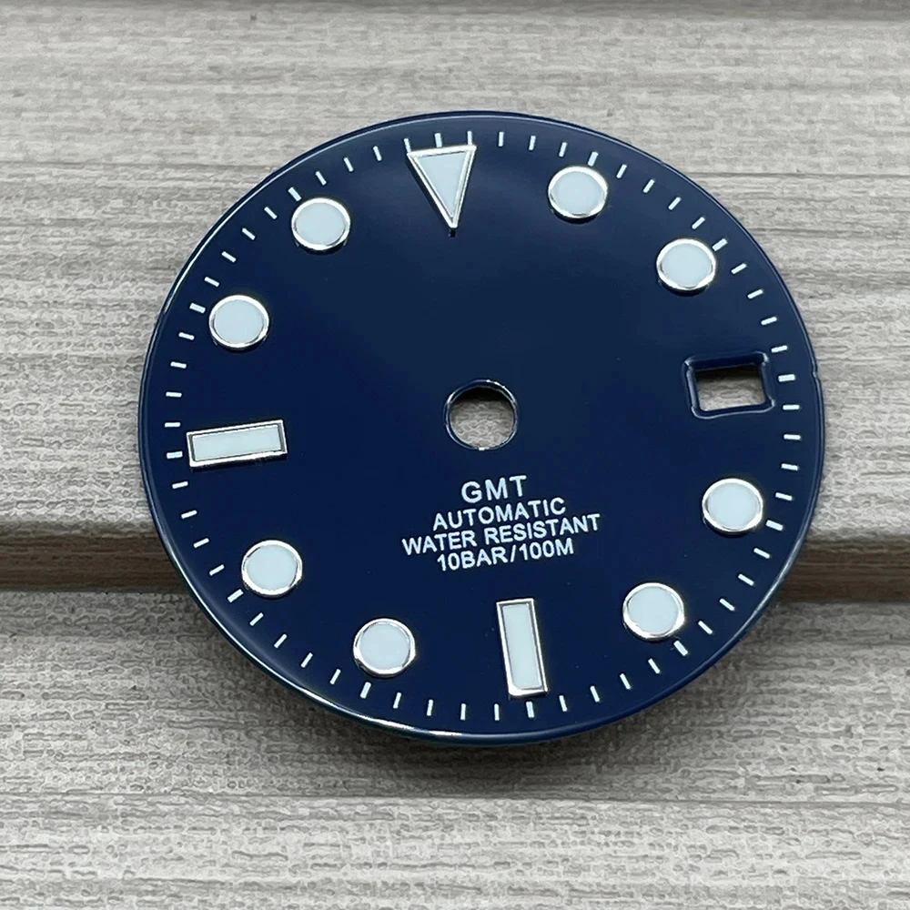 Fit NH34 Mechanical Watch 29mm Watch Accessories Sterile Strong Blue Luminous Watch Dial Date Window Movement Watch Accessories