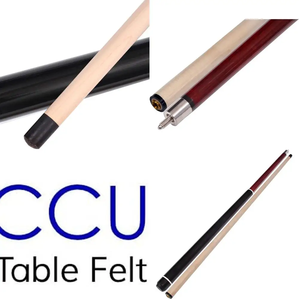 

58 Two-Piece Break Pool Cue Stick in Hardwood Canadian Maple, 23 Oz, Choose Black, Red, Green, or Blue