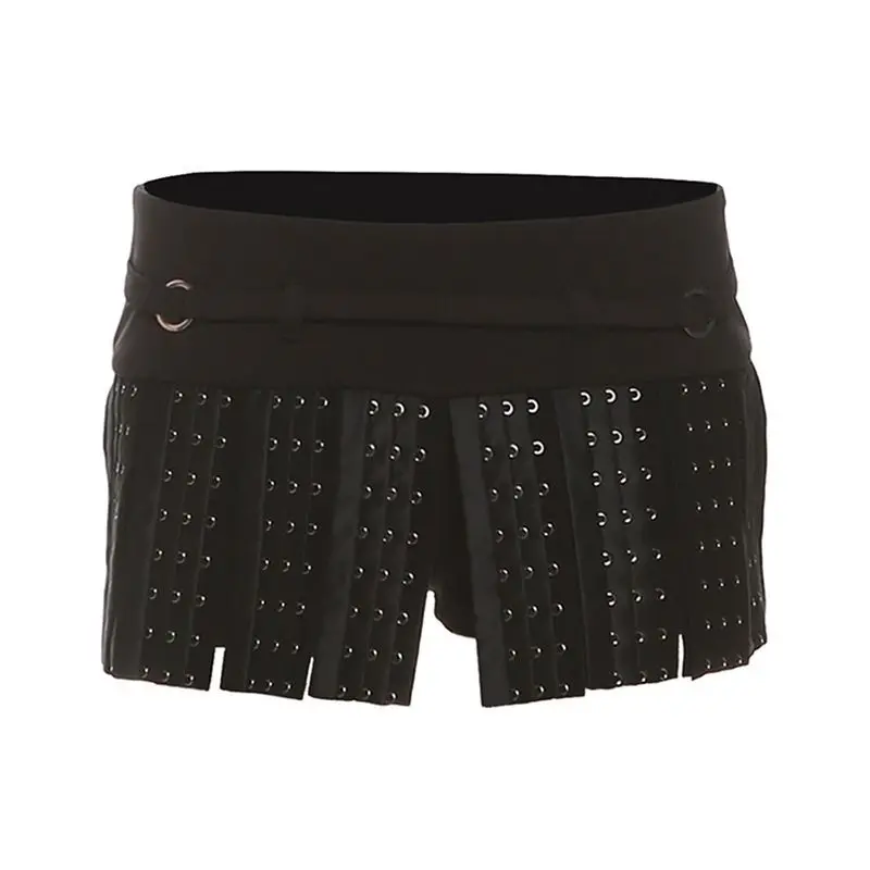 2026 Neuer High Street Dark Punk Schnallenfransen Regenschirmrock Damen