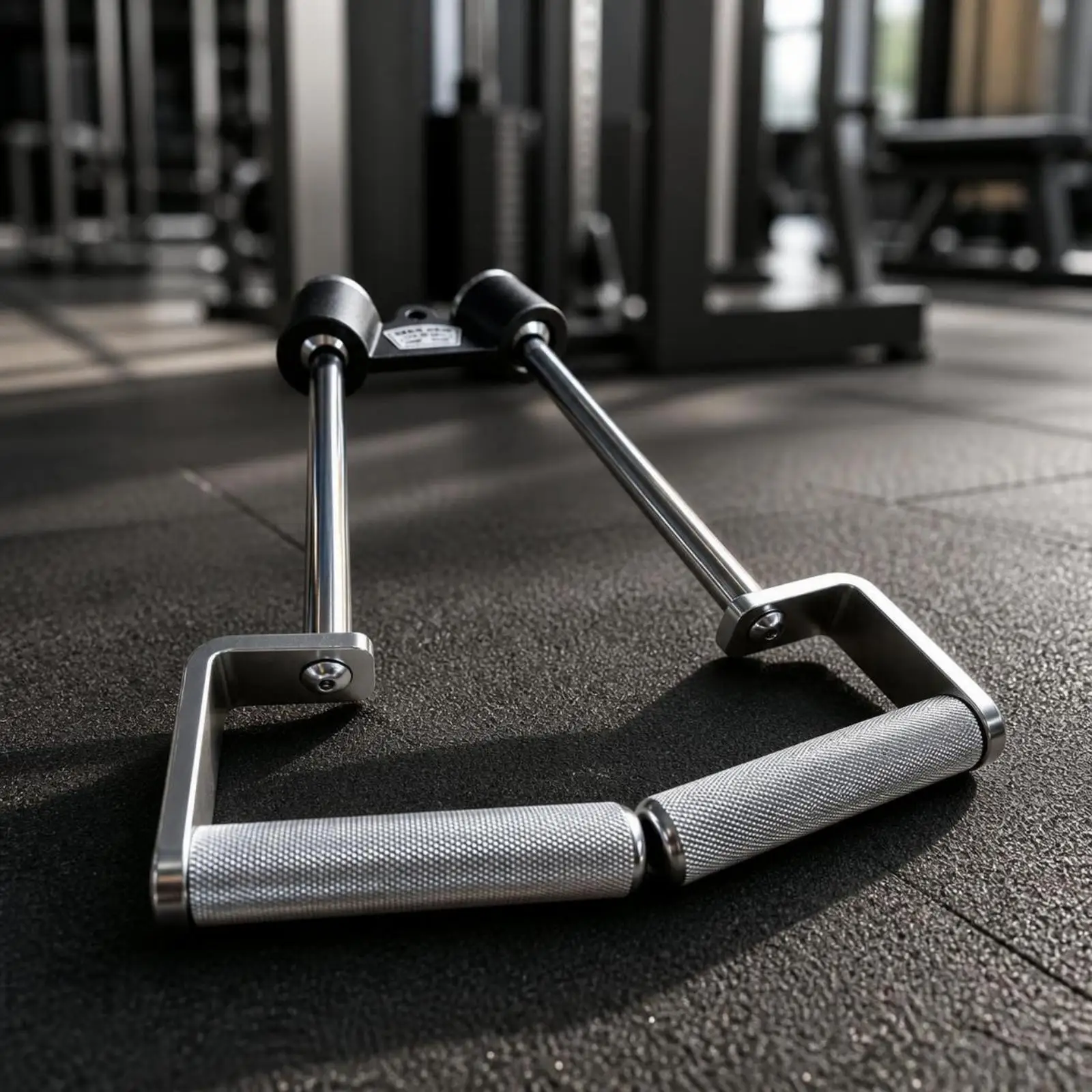 360 Degree Rotating Gym Handle for Cable Pulley System Twin Handgrip Steel Grip for Lat Machine Home Gym Equipment Accessories