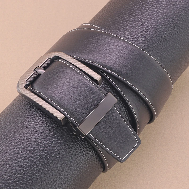 Leisure 3.8cm Wide Buckle Men Belts Designer Luxury Brand Genuine Leather High Quality  Vintage Jeans Young Boys Ceinture Homme