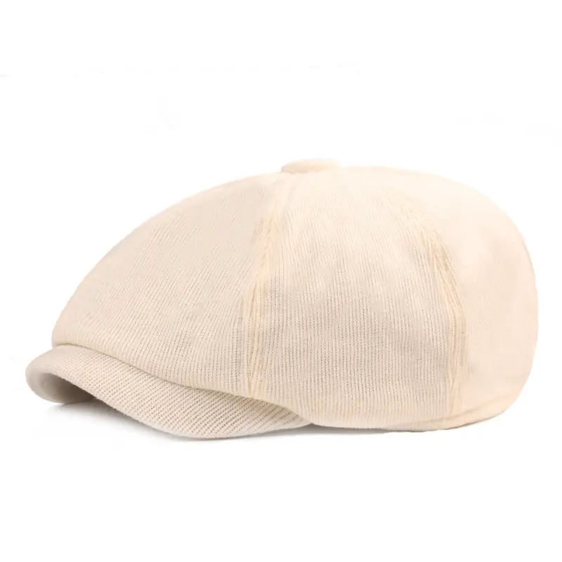 2024 Autumn and Winter Cotton Solid Newsboy Caps Men Flat Peaked Cap Women Painter Beret Hats 105