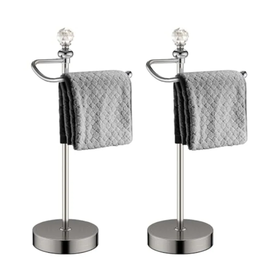 

Hand Towel Holder for Bathroom Hand Towel Rack Stand with Heavy Weighted Base Crystal Ball Countertop Towel Rack Stand for Ba