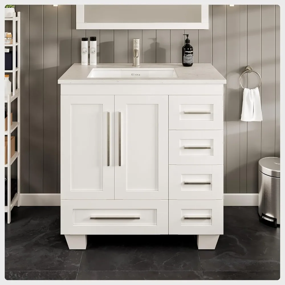 

30 inch Bathroom Vanity- Elegant Wood Bathroom Sink Cabinet Design, Perfect Small Bathroom Sink