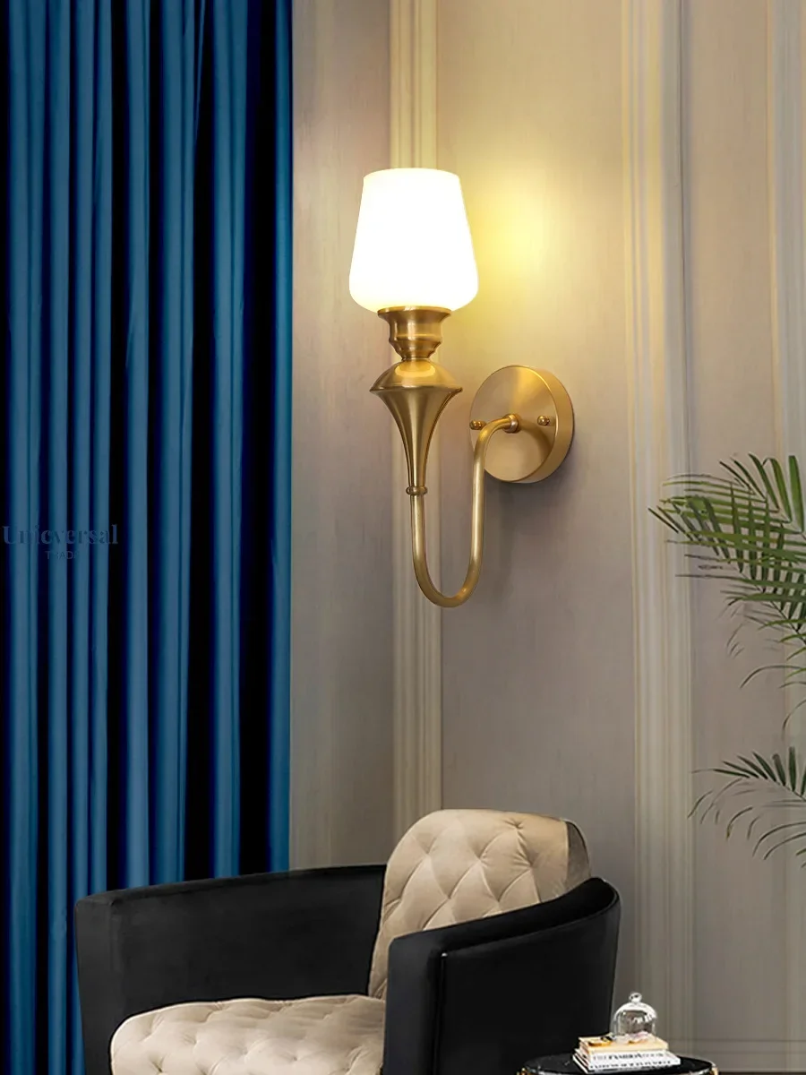 

White Glass Modern Wall Sconce Black/gold/white Shade Wall Etc Living Room Bedroom Bedside Wall Sconce Vintage Lamps Lanterns