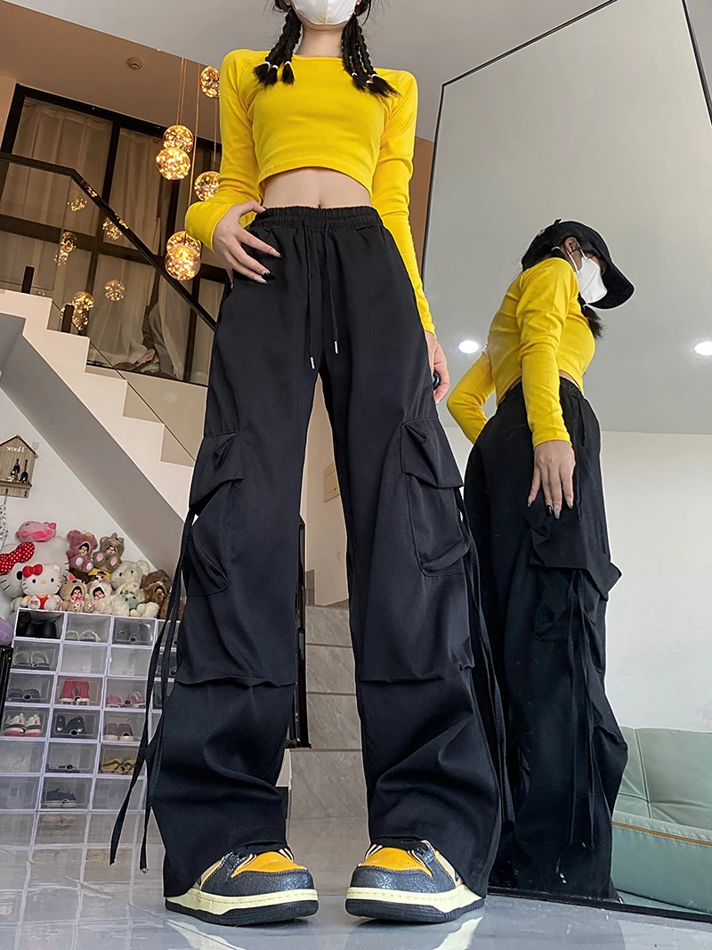

Casual Loose Men's And Women's Workwear Trousers Summer Straight Leg Wide Leg Pants High Street Style Dopaamine Outfit