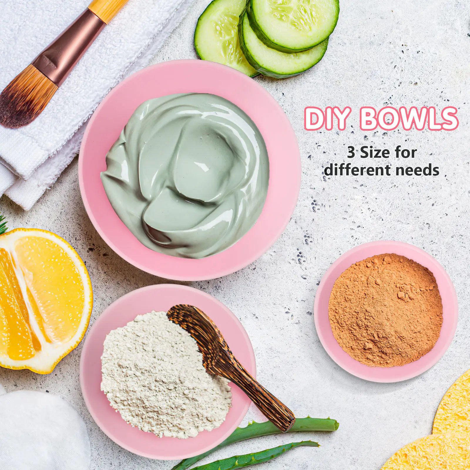 

3pcs Bowl for Facial Mask Mixing White Durable Soft DIY Hairdressing Oil Travel Anti Drop Facial Mask Bowl Skincare