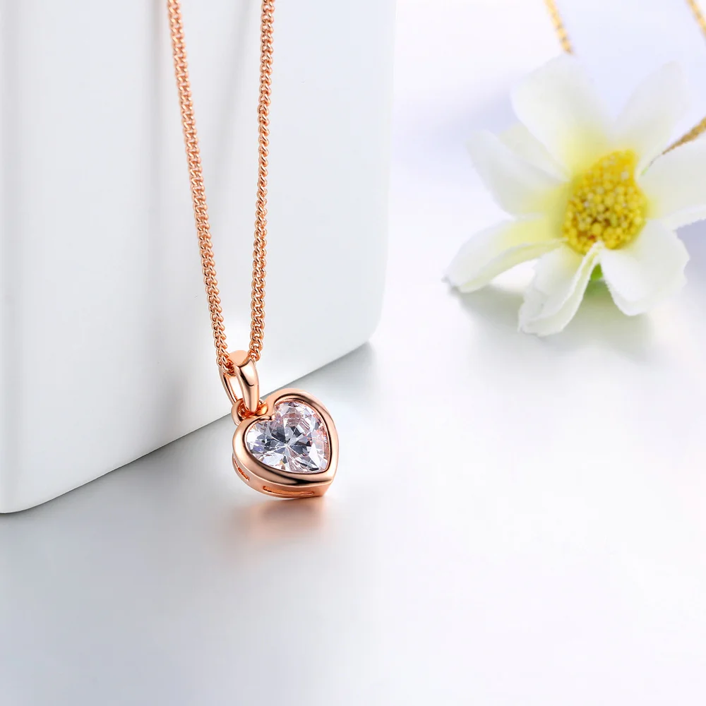 Top Quality Heart Crystal Rose Gold Color Fashion Pendant Jewelry Made with Austria Crystal ZYN129 ZYN130