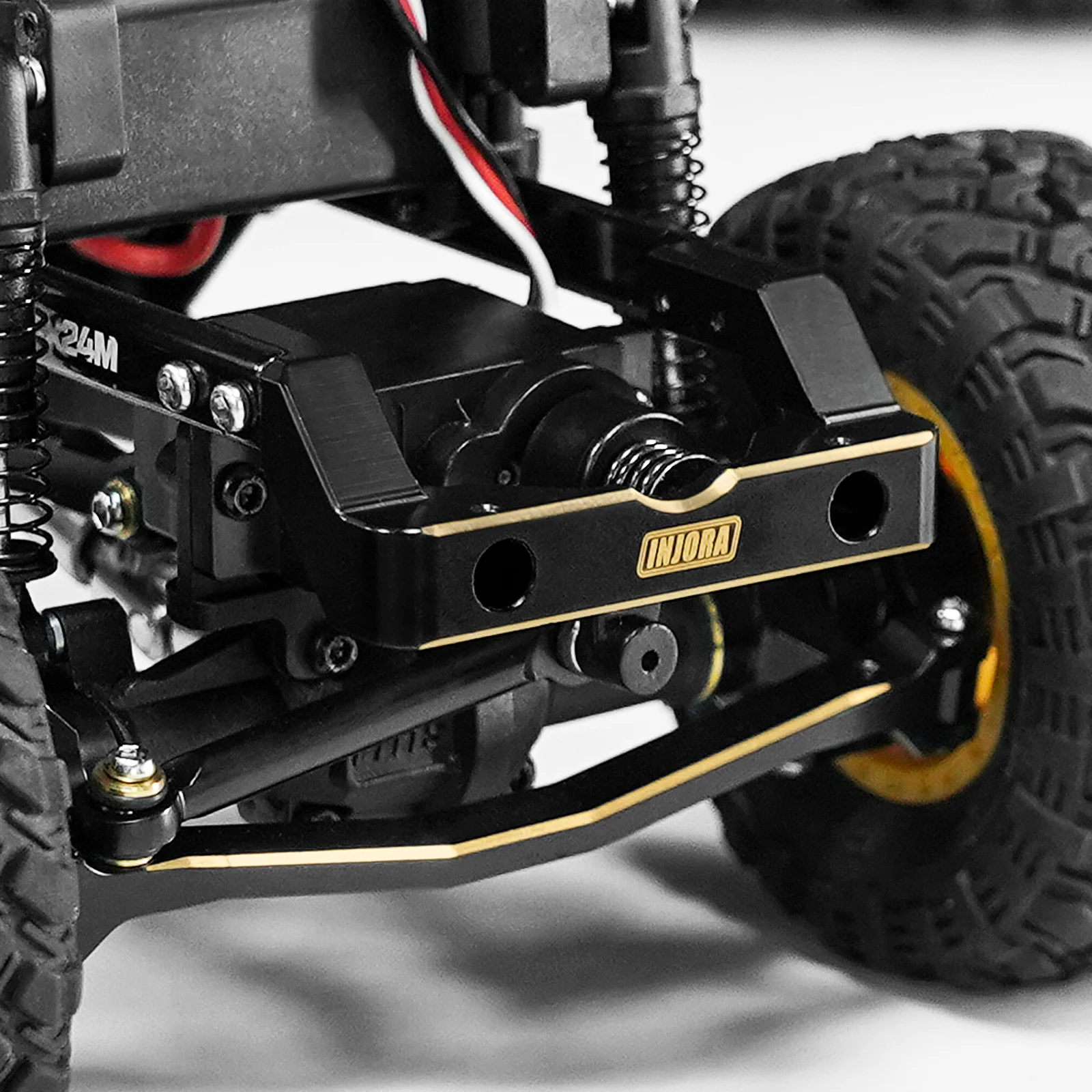 INJORA Black Coating Front Bumper Mount for 1/24 FMS FCX24M