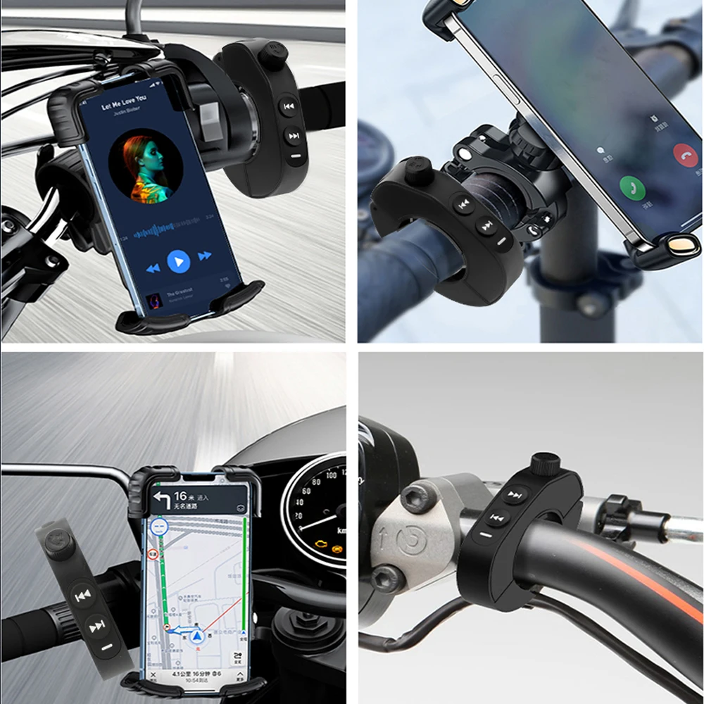 V5.3 Wireless Handlebar Remote Controller Motorcycle Helmet Headset Remote Buttons Handsfree Voice Assistant Kit Waterproof