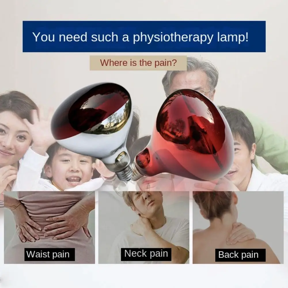 1pc Adjustable Infrared Heating Therapy Lamp Bulb 2023 GB 275W Physiotherapy Lamp 220V Pain Relief Physiotherapy Bulb Body Care