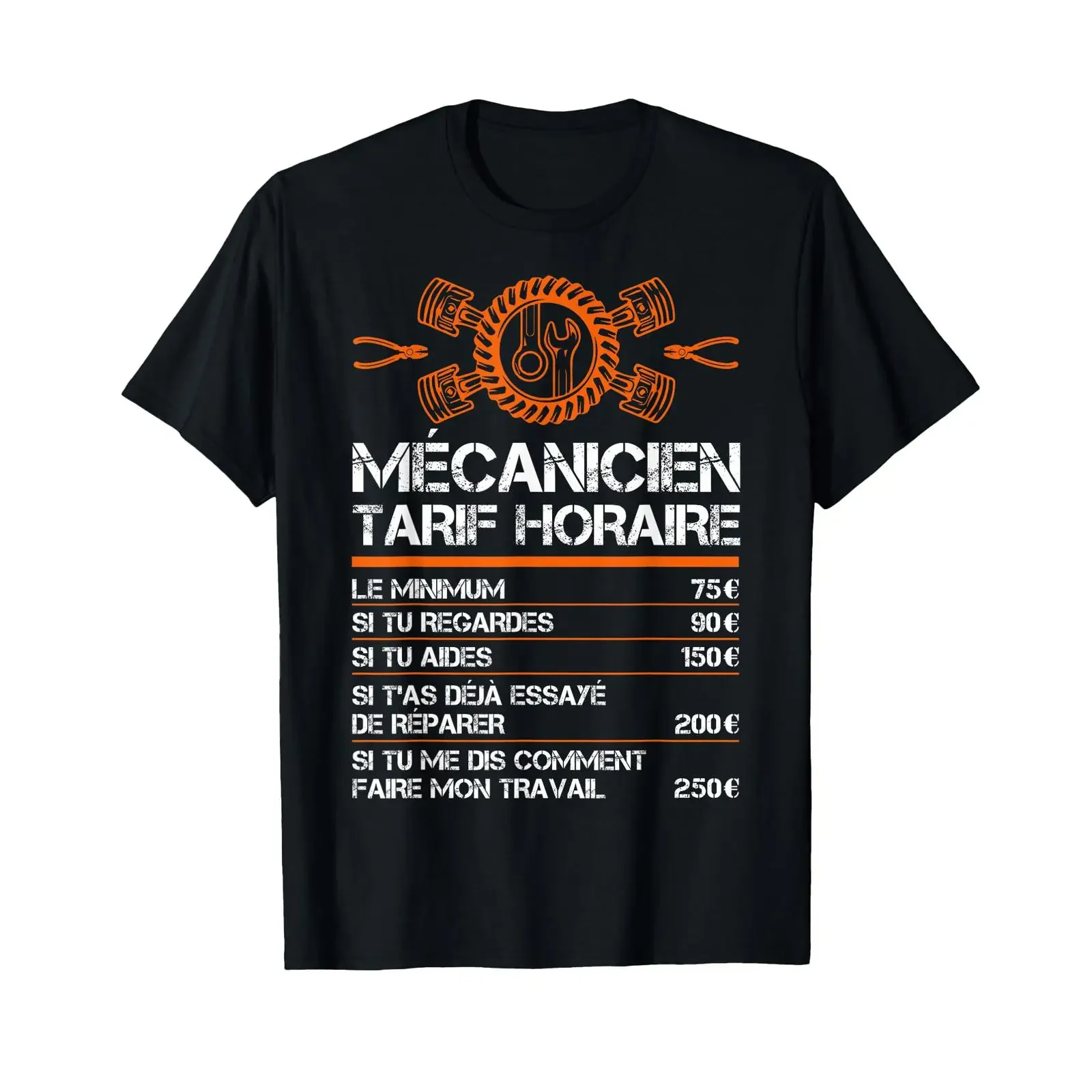 Mechanic Rate Hour Humor Man T Shirt vintage Washed Soft homme Slightly Unisex streetwear Stylish Casual Breathable Stretched
