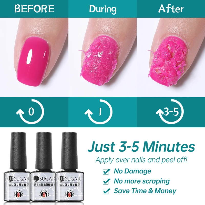 UR SUGAR 3-5 Mins Fast Remover Magic Remover Gel Nail Polish Soak Off UV LED Gel Semi-permanent Manicure Nail Polish Remove Tool